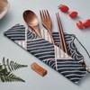 3-Piece Wooden Tableware Set, 1 Cloth Bag, 1 Chopstick Holder,