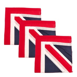 iPEAK Bandana 3 Pack Multi-Purpose Cotton Paisley Bandanas Scarf Headband Face Mask Neckerchief Handkerchief union jack Camouflage For Men Women Kids (Uniona Jack)