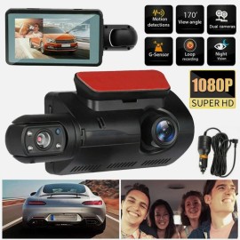 Unbranded Dual Lens Car DVR Dash Cam Video Recorder G-Sensor 1080P Front And Inside Camera