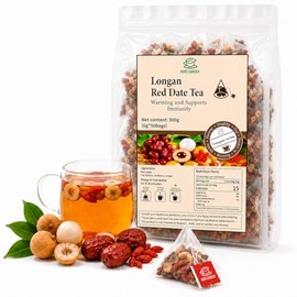Herbal Tea, Longan Red Date Goji Berry Tea, Jujube Tea, Fruit Tea, 50 Tea Bags, Caffeine Free Tea, Chinese Tea
