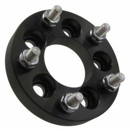 1" 5x100 to 5x4.5 Wheel Adapters - Change Bolt Pattern, Convert 5x100 to 5x114.3-1 Inch (25mm), 12x1.5 Studs - Single Spacer - Black