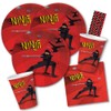 spielum 44-Piece Ninja Party Set - Plates Cups Napkins Straws