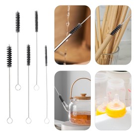 Antrader 15Pcs 4 Inch Nylon Tube Brushes Set Straw Straw Brush Kit Carb Carburetor Cleaner Small Wire Brush Cleaning Brushes Clean Tools Black