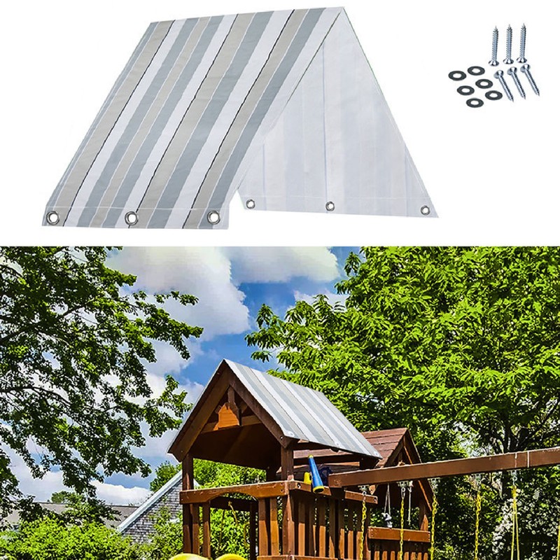 Swing Set Canopy Striped Heavy Duty Waterproof Swing Set Replacement
