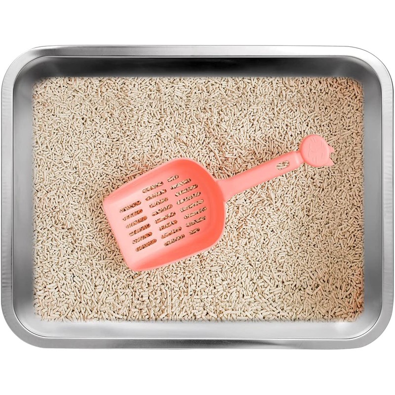 Kichwit Large Stainless Steel Cat Litter Box with High Sides,