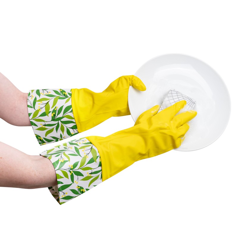 Evriholder Glam-Gloves Reusable Latex Dishwashing Gloves for Kitchen or Cleaning,