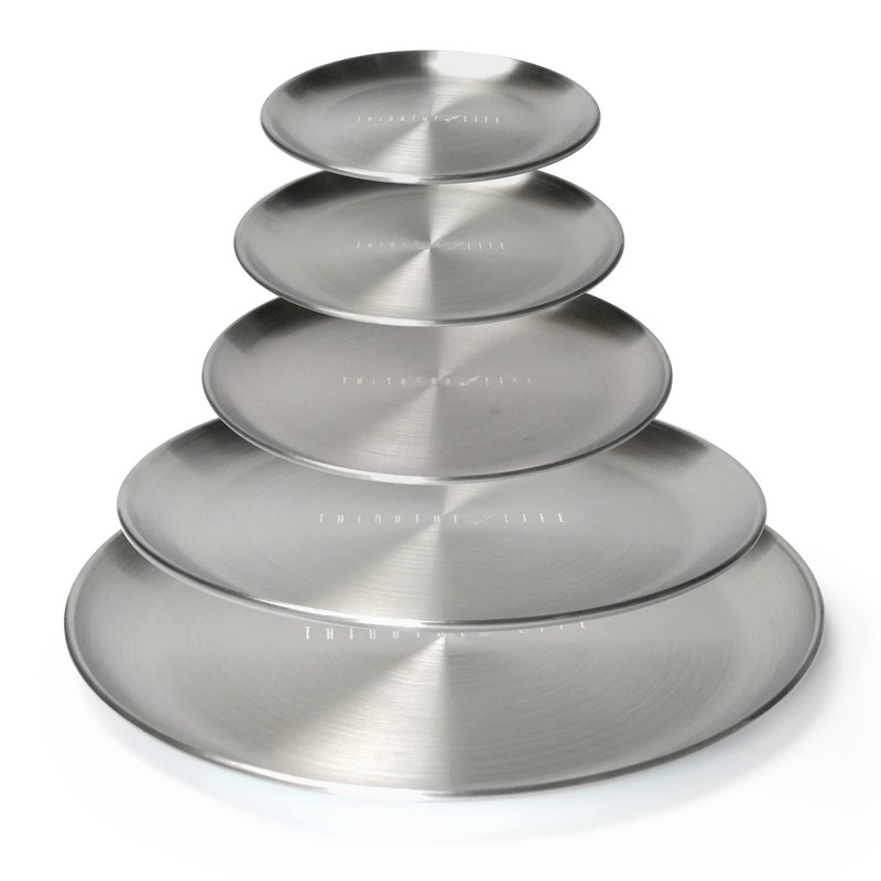 Ciathelife Stainless Steel Tableware Plates, Bowls, Cutlery, Dinnerware Set, Plates,