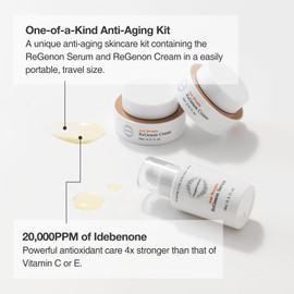 OxygenCeuticals ReGenon Starter Kit – 2-Step Anti-Aging System with Antioxidant Serum & Cream, 20,000ppm of Idebenone