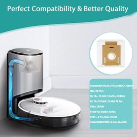 KGC 10pcs N8+ Dust Bin Replacement Eco Paper Pack for N8+ N8 pro T8 T9 ECOVACS DEEBOT Robot Vacuum Cleaner Consumables Replacement Accessories