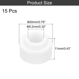 sourcing map 15 Pcs Ceramic Insulator Bead, 8.2mm x 20mm x 11mm Electronic Wire Bundle Insulation Heat Protection Round Shaped Ceramic Tube for Cable Bundle, Wire Protection