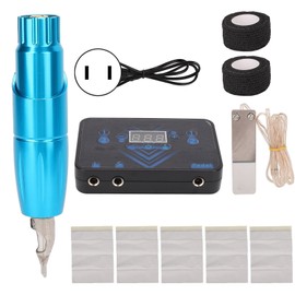 Tattoo Motor Machine Pen RCA Clip Cord 2 Operation Modes Power Supply Liner Shader Rotary Tattoo Machine Blue 90‑265V US Plug