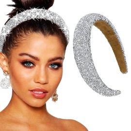 QEXUJOW Mode-Stirnbänder für Frauen,Damen Strass Glitzer Stirnband, funkelnde Pailletten Dekoration, Mode Damen Hut Schmuck, gepolsterte Haarbänder Damen Haarschmuck Mädchen Haarbänder