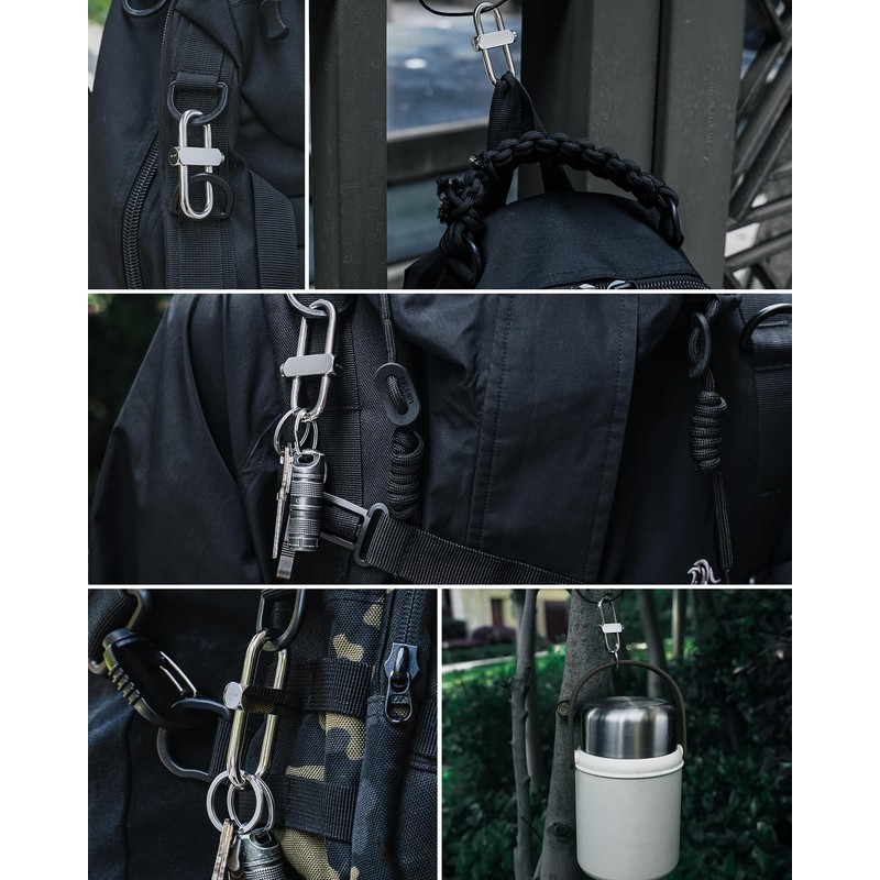 TISUR Car Key Chain, Double Ring, Keychain, Carabiner Hook, Keychain,