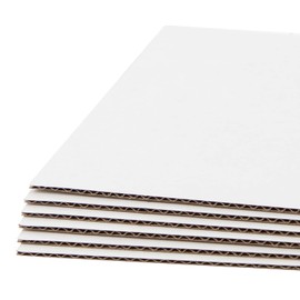 Golden State Art, 25 Pack 9x12 One-side White Corrugated Cardboard Sheets, Flat Cardboard Inserts Layer Pads for Mailing, Packaging or Art Crafts photo backing (1/16" Thick)