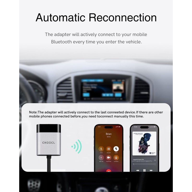 CHOOCL Bluetooth Car Adapter Compatible with Lacrosse and Regal (2010-2013)