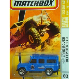 Matchbox Desert Adventure Series #83 '97 Land Rover Defender 110 Blue Detailed Diecast Scale 1/64 Collector