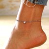 Silver Anklets with Initial, Womens Ankle Bracelet 925 Sterling Silver