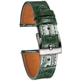hemsut h Alligator Grain Leather Watch Strap, Quick Release Genuine Leather Watch Strap 18 mm, 19 mm, 20 mm, 21 mm, 22 mm for Men and Women