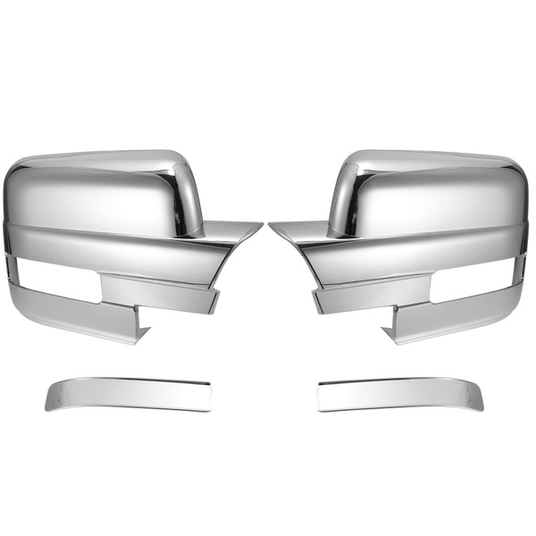 X AUTOHAUX Pair Chrome Plated Full Mirror Cover Covers Cap