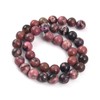 PLTbeads Gorgeous Black Stripe Rhodonite Natural Gemstone Loose Beads 6mm
