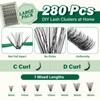 DIY Lash Extension Kit KEYYOU 300Pcs Individual Eyelash Extension Kit