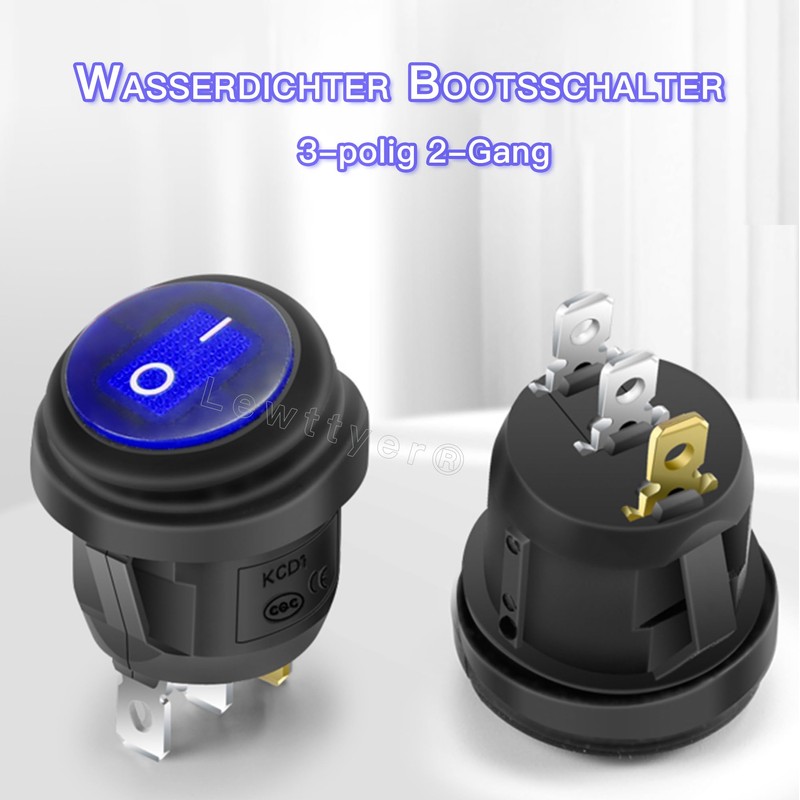 Pack of 5 12 V 20 A Waterproof Round Pre-Wired
