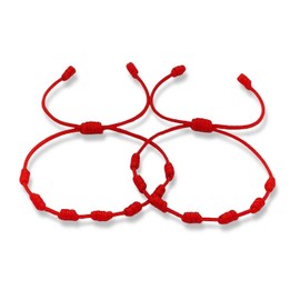 arana's - Bracelet 7 Knots Red Women Men Children Babies - For the Evil Eye - Red Thread Protection Negative Energy - Good Luck and Friendship Amulet - Prosperity Family Friends Couples, Ajustable de