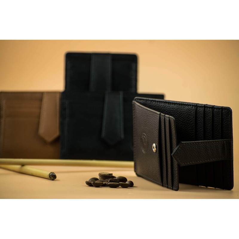 OVERDOSE Slim Fine PDM Leather Credit Card Business Card Holder