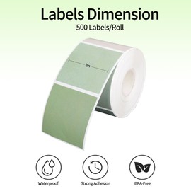 FYSUIMU Sage Green Direct Thermal Labels 5 Colors Label Stickers Round Self-Adhesive Printer Decals for DIY Name Tag Logo Design, 500 Pcs