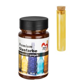 Ideen mit Herz Premium Glass Paint | Transparent | Waterproof | 90 ml (Golden Yellow)