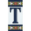 Spanish Flower Letter T Ceramic Tiles with Frame