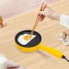 110V Stainless Steel Non-Stick Electric Skillet Yellow Mini Round Frying