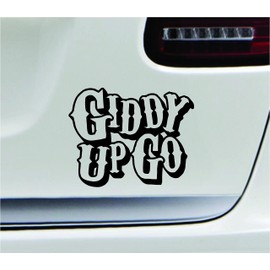 Giddy up go Symbol 5.4x4.2 Black Country Southern Cute Western United States Color Sticker State Decal Vinyl - Made and Shipped in USA