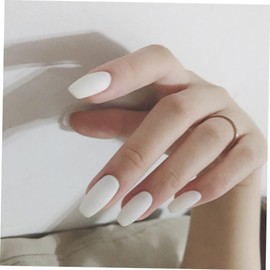 Healvian 24 Pack Ballet Style Fake Nails Matte Nail Tips Full Coverage Nail Decals for Women's Manicure