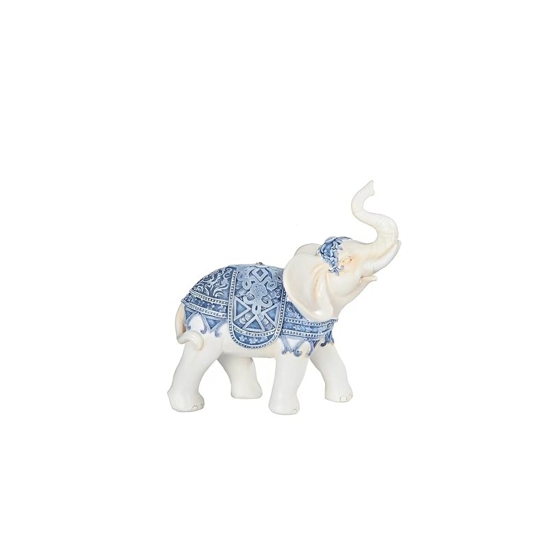 ICE ARMOR 6" H Blue and White Thai Elephant Statue
