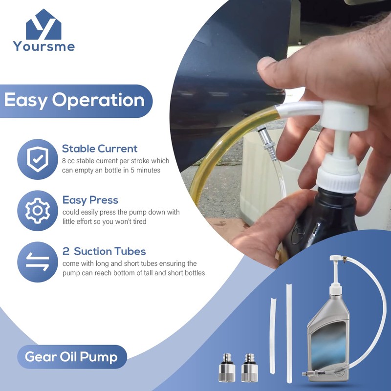 Upgrade Lower Unit Gear Oil Pump for Standard Quart Bottles,