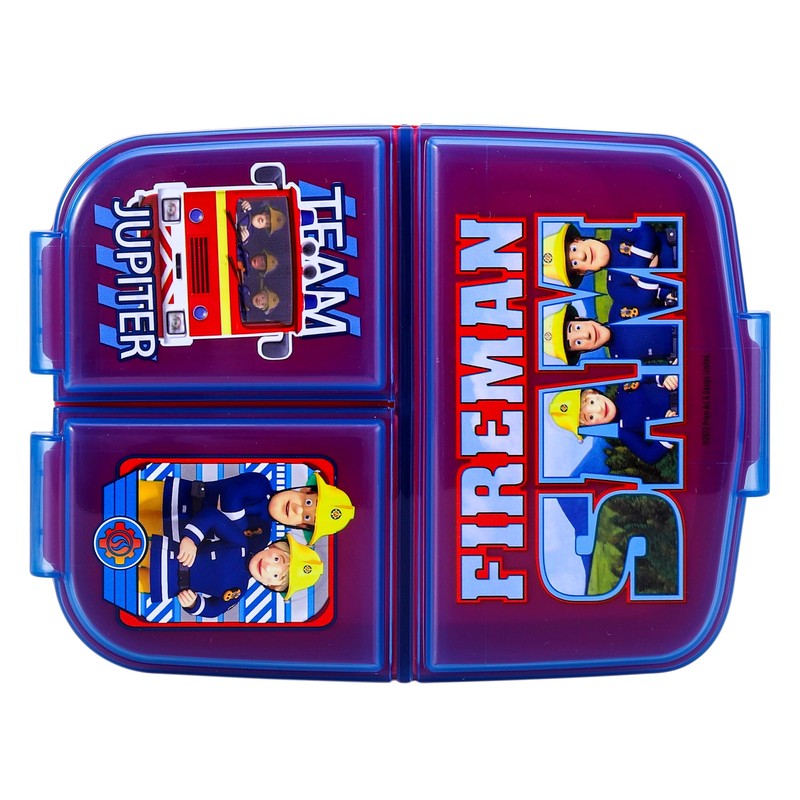 Zawadi Global Fireman Sam Kids Childrens Multi Compartment Rectangular School