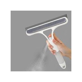 3 in 1 Window Cleaning Scraper, Window Squeegee, Easy ToClean Glass Scraper with Spray Bottle, Multi-functionHousehold ltems Cleaner Kit:_White
