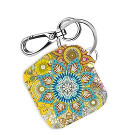 Logity Tile Mate & Tile Sport & Tile Style Case with Carabiner Keychain, Leather Skin Cover for Tile Bluetooth Tracker, Anti-Lost Design, Bohemian.