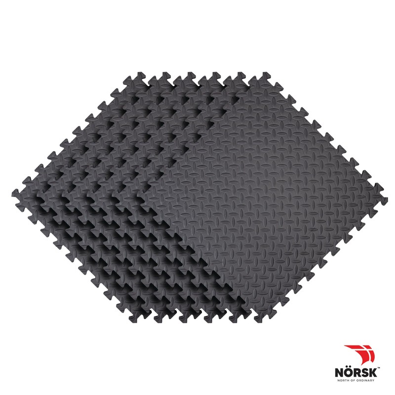 Norsk Foam Floor Gym Mats with Interlocking Tiles, .47" Thick,