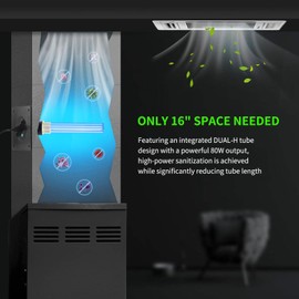 COOSPIDER UV 80W UV Light for HVAC Systems- Ozone-Free Commercial/Whole House UVC Lamp, 99.9% Efficiency with 253.7nm, 110V for Hotel, Mall,School,Residential Area and Other Large Places