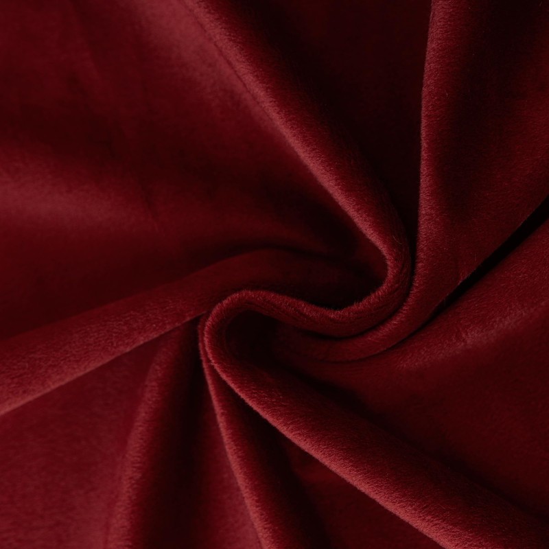 KNEOQIT Luxury Burgundy Red Velvet Curtain Valance, Soft Touch Rod