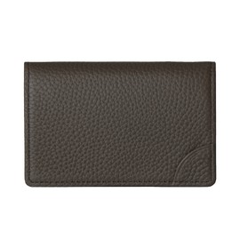 Hanatra HCC03 Business Card Holder, Card Case, Shrink Calf Leather, Genuine Leather, Bifold, beige (taupe)