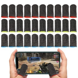 30 Pairs Mobile Gaming Finger Sleeves Set, Mobile Gaming Finger Sleeves, Sweat-Proof, Ultra-Thin, Sensitive to Touch, Seamless, for Phone Game Tablet Devices
