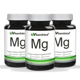 Magnesio 180 Cápsulas de 326 mg C/U | Ideal para 90 Días | Sin conservadores | Libre de Gluten