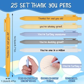 25 Set Thank You Gifts Inspirational Emotional Support Gifts Bulk Motivational Ballpoint Pens Thank You Cards Resin Animal Employee Appreciation Gift for Team Teacher Coworker Staff Graduation Gift
