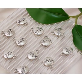 Shapenty Hope Charms Alloy Metal Inspiration Message Pendants Charms Bulk for Keychain Earrings Bracelets Necklace Jewelry Making Accessories DIY Craft Gift Decoration, 80PCS