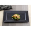 10 x Heavy Duty Plastic Black Serving Trays 9.5" x 6.25"