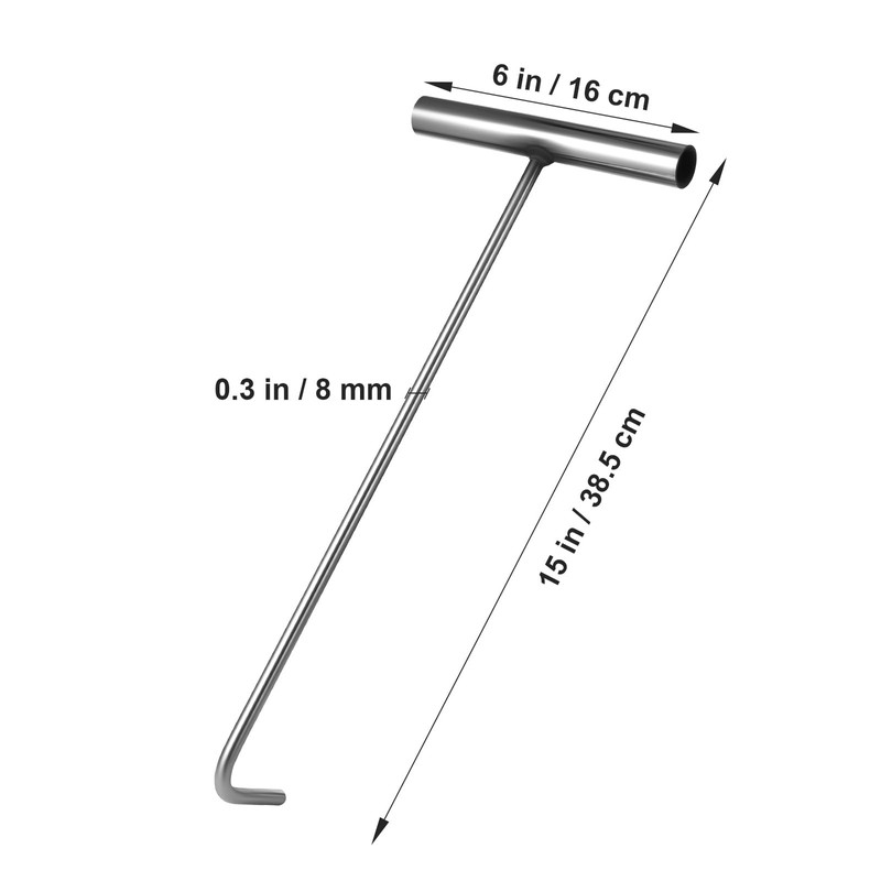 Stainless Steel T-Hook Well Cover Hook Rolling Door Hook Heavy