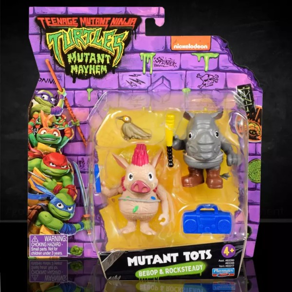Playmates Bebop and Rocksteady Mutant Tots TMNT Mutant Mayhem 2-Pack